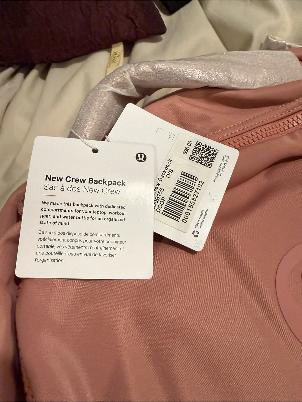 lululemon athletica New Crew Backpack in Deco Pink